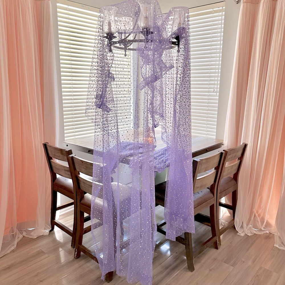 4 Purple Sparkle Window Curtains/Panels